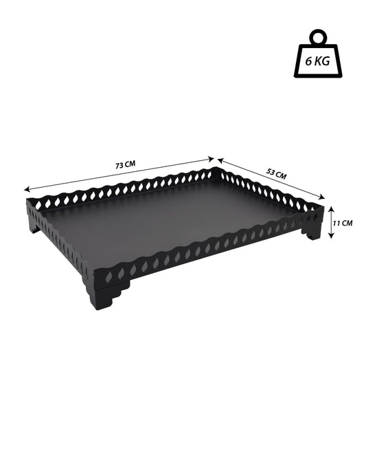 Nurgaz Çadır Soba Altlığı – 1.5 mm Çelik Sac | 73 × 53 × 11 cm