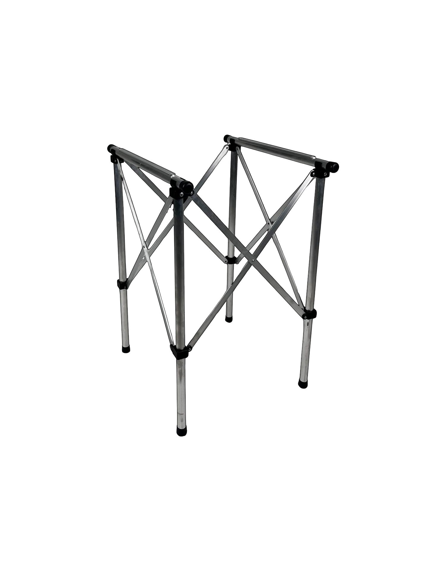 Ege Camp Outdoor Tairon Mini folding camping table frame, made of lightweight aluminum with black connectors.