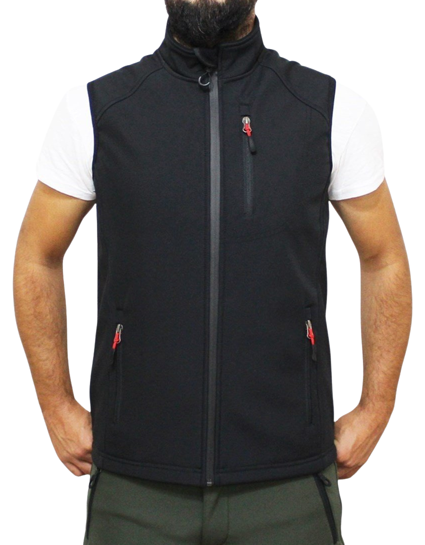 Mudwill Softshell Erkek Yelek – Siyah | Su Geçirmez & Nefes Alabilir