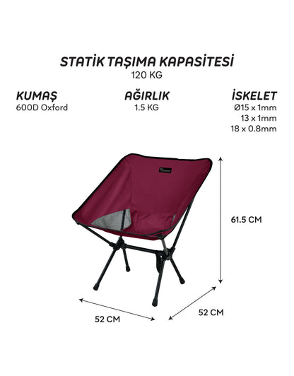 FreeCamp Jett Ultra Hafif Katlanır Sandalye - Bordo
