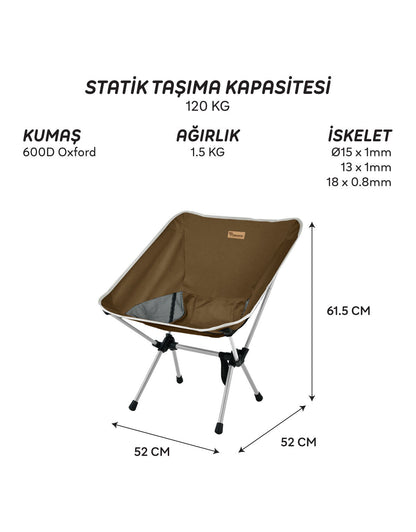 FreeCamp Jett Ultra Hafif Katlanır Sandalye - Kahverengi