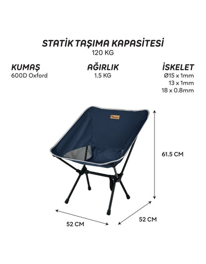 FreeCamp Jett Ultra Hafif Katlanır Sandalye - Lacivert