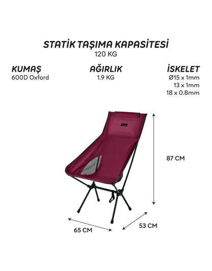 FreeCamp Waylay Katlanır Sandalye - Bordo