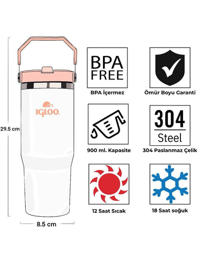 Igloo Powder Termos 900ml-Beyaz Somon