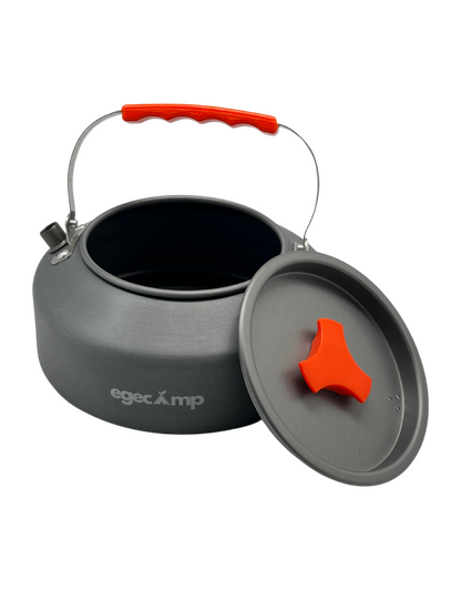 EgeCamp kamp demliği kapak açık iç görünüm ve geniş ağız yapısı.