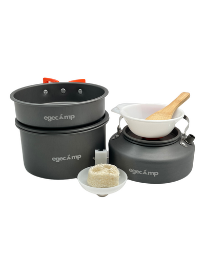 Camping Pot Pan Teapot Cooking Set - 5 Pieces