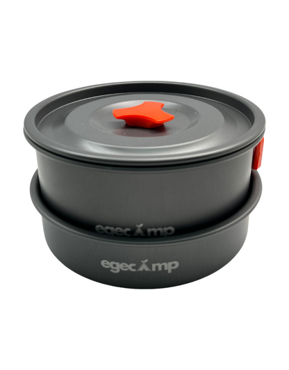 EgeCamp® Pro Kamp Pişirme Seti (Tencere, Tava, Çaydanlık) | 3 Parça & Ultra Hafif