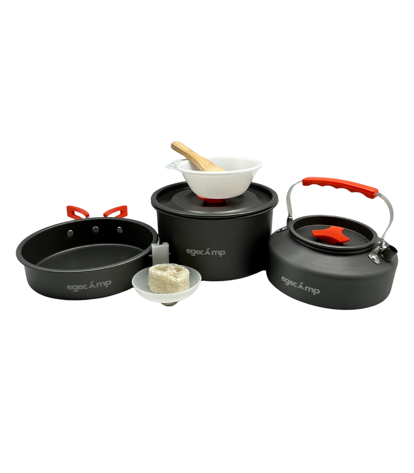 EgeCamp® Pro Kamp Pişirme Seti (Tencere, Tava, Çaydanlık) | 3 Parça & Ultra Hafif