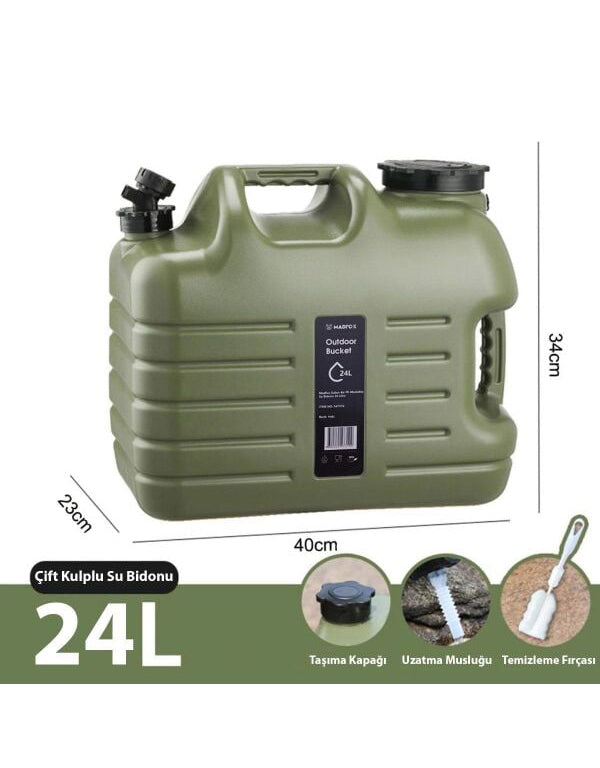 Madfox Galon Air PE Musluklu Su Bidonu 24 Litre
