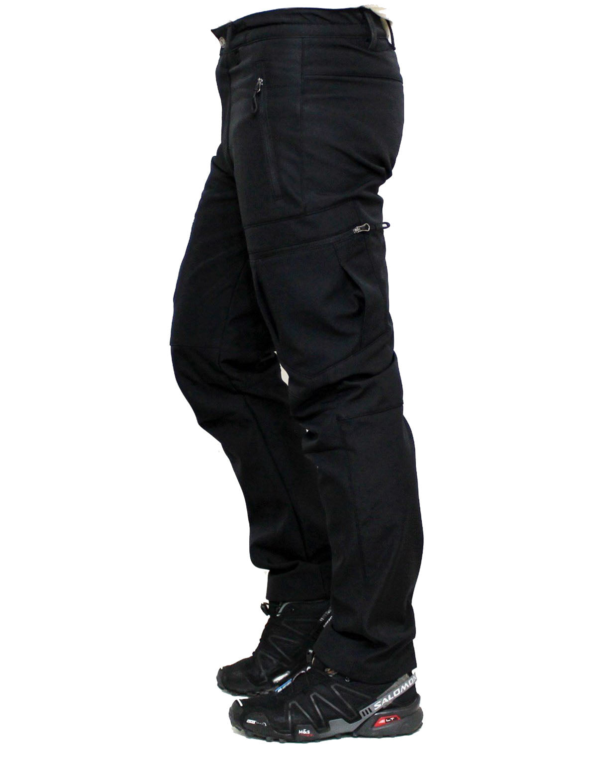 Mudwill Softshell Zipper Kargo Cepli Kışlık Pantolon – Siyah