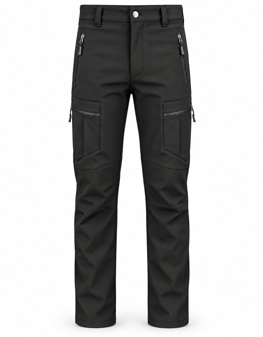 Mudwill softshell zipper siyah outdoor pantolon ana görünüm