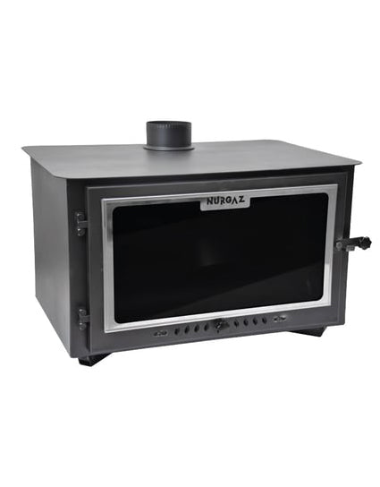 Nurgaz Şömine Soba – Taşınabilir Çadır Sobası, 1.5 mm Çelik Gövde, Katlanabilir