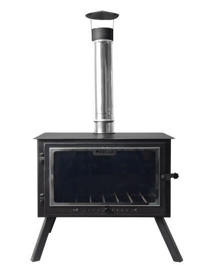 Nurgaz Şömine Soba – Taşınabilir Çadır Sobası, 1.5 mm Çelik Gövde, Katlanabilir