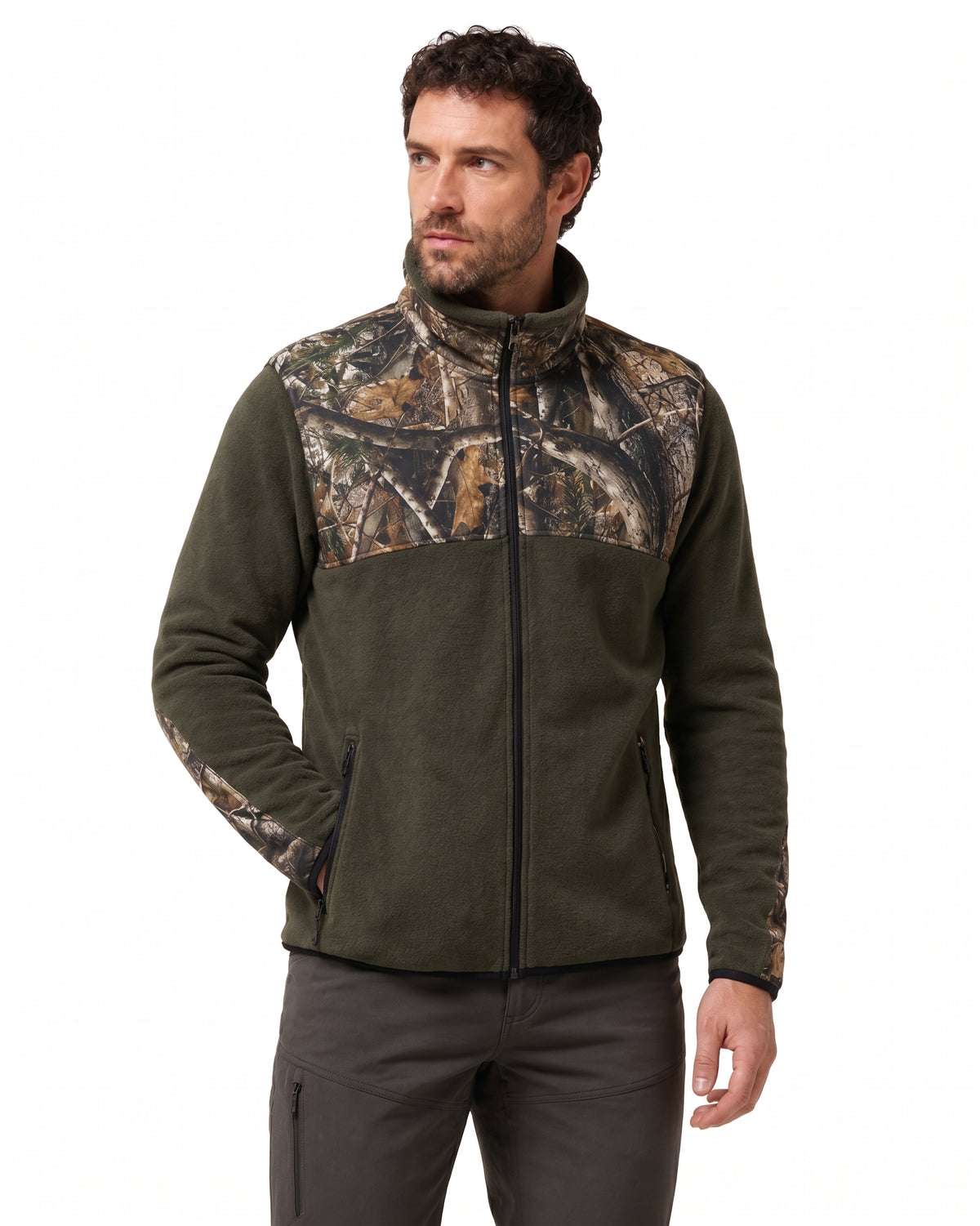 Widi Hunting orman desenli softshell polar ceket ana görünüm