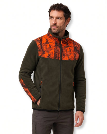 Widi Hunting turuncu çulluk desenli softshell polar ceket ana görünüm